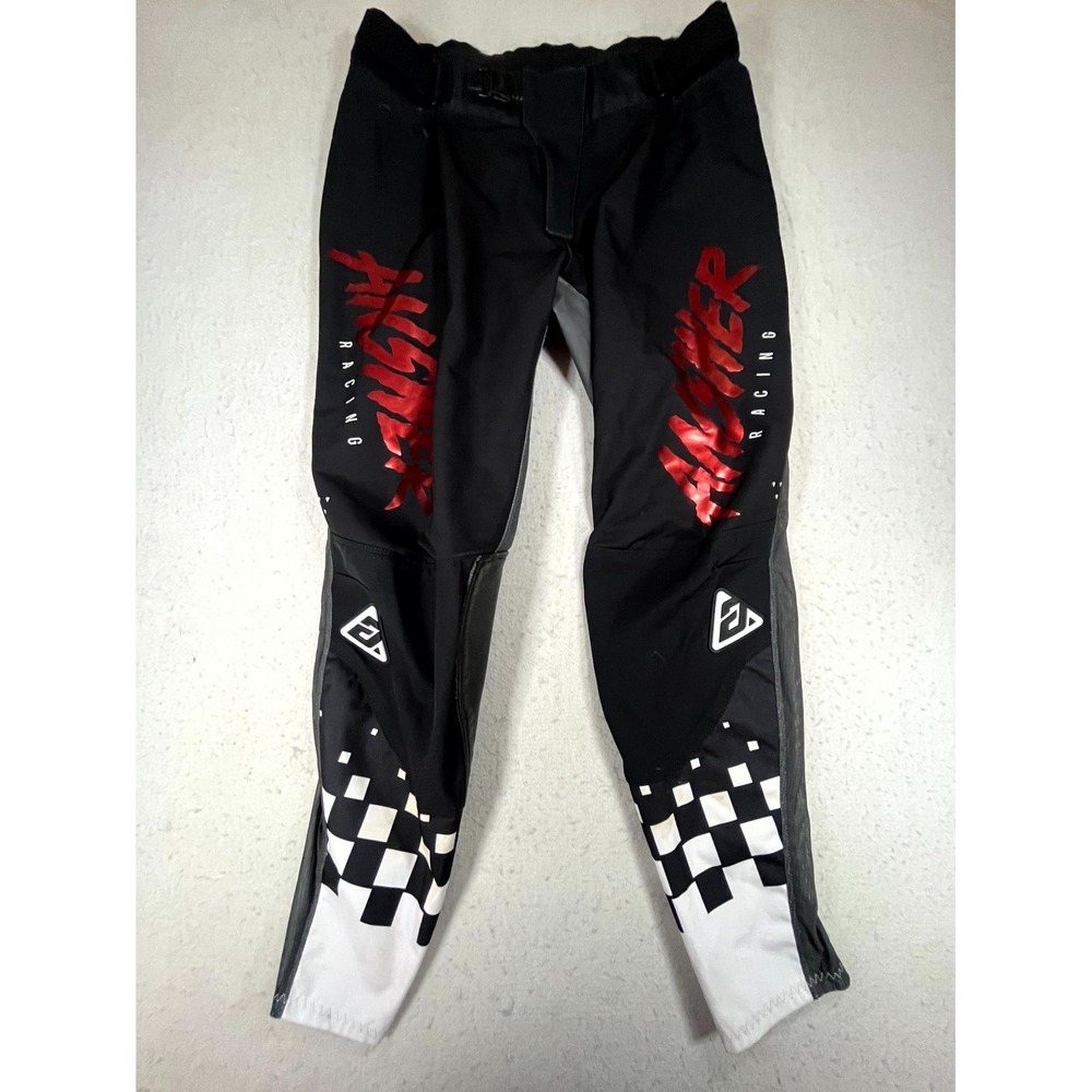 Answer Racing Motocross Pants Mens 36 Black Red MX Dirt Bike Leather Knee Gear